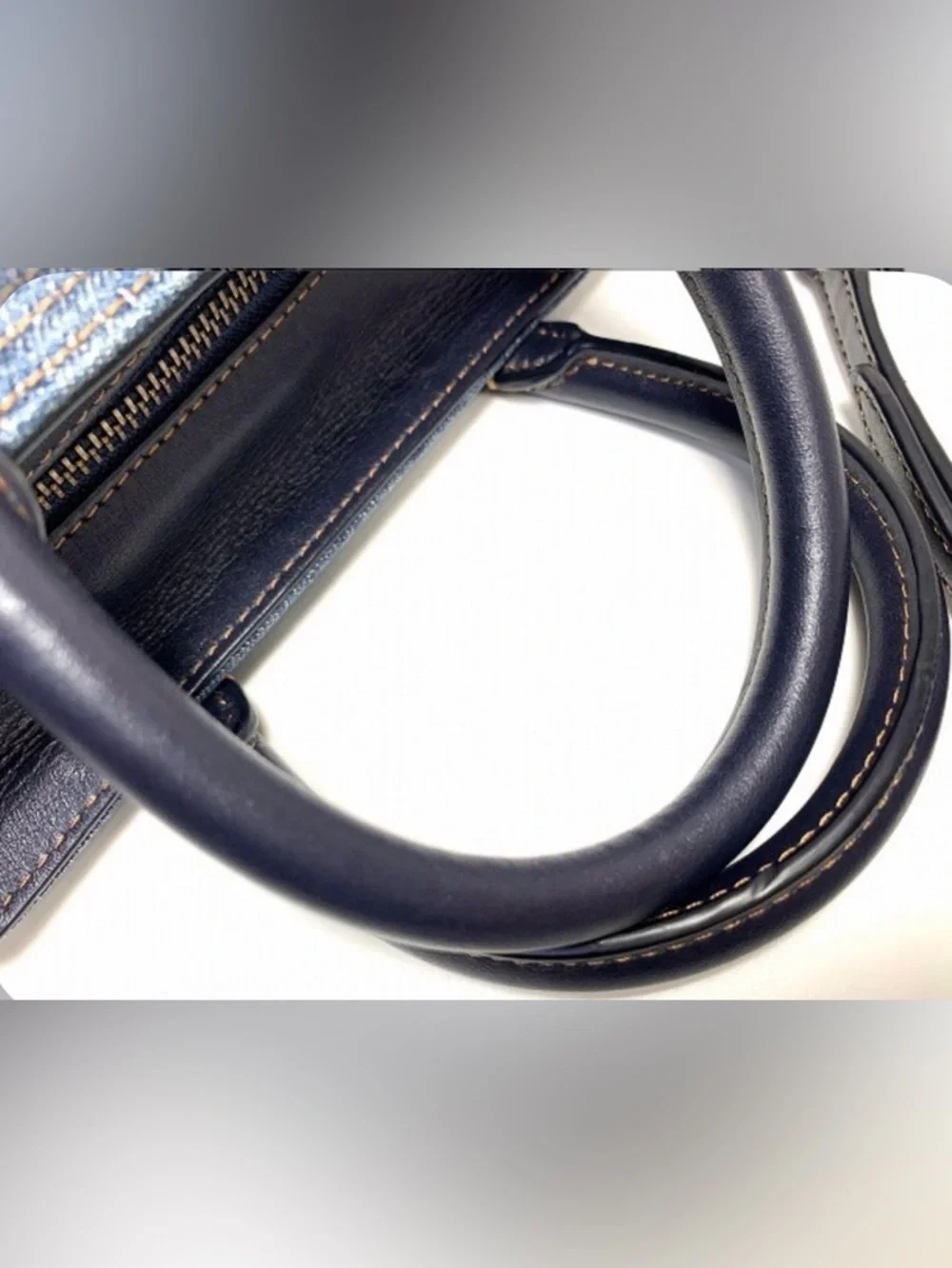 COACH Mini Denim & Black Leather Swagger Crossbody w/Gunmetal Hardware - Picture 6 of 12